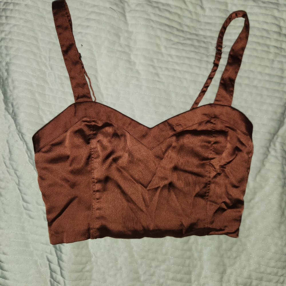 Abercrombie & Fitch Bronze Satin Top